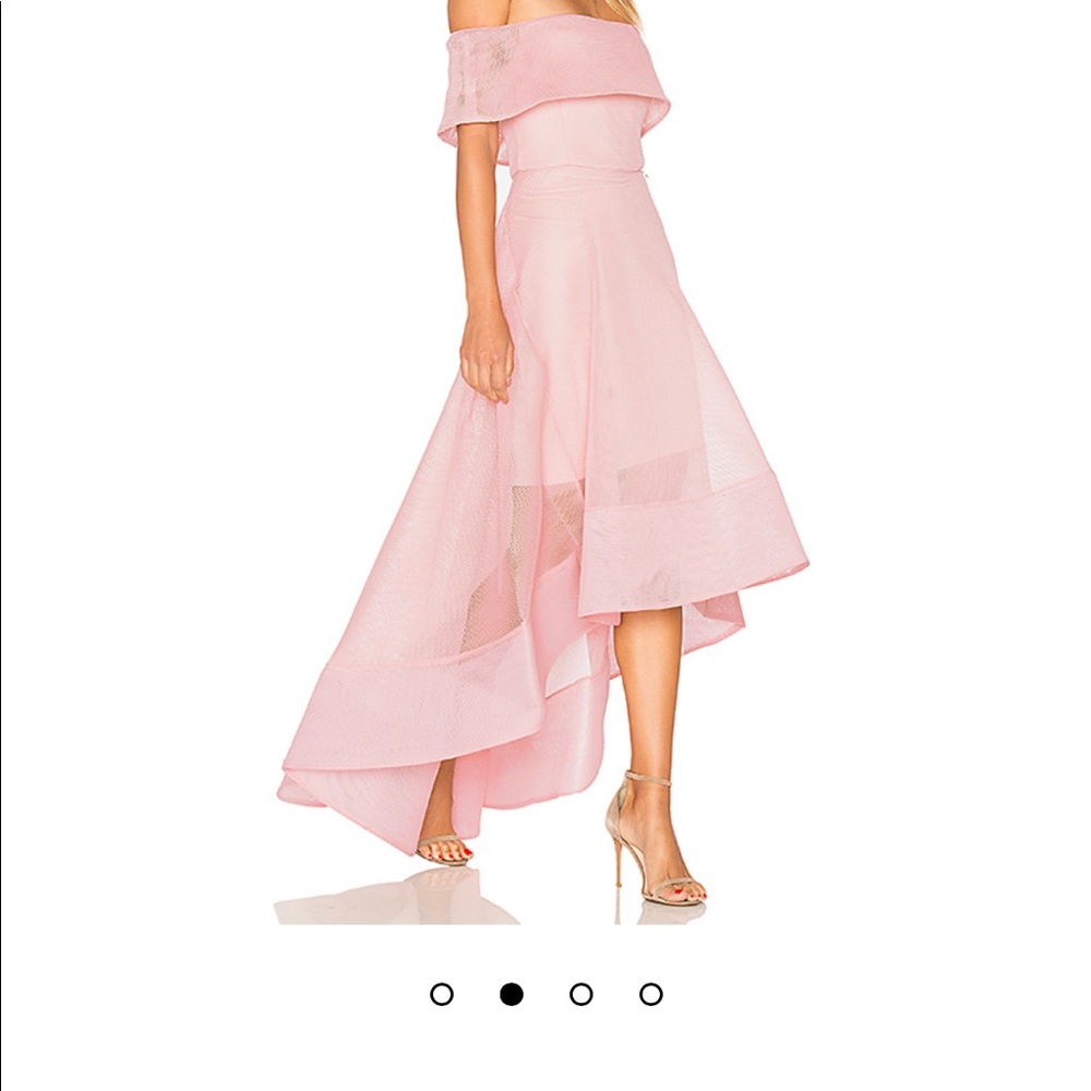 bronx & banco blush tulip mesh high low dress